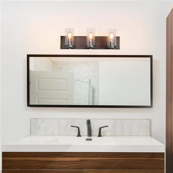 LNC Lapps 3-light Black Farmhouse Vanity Light