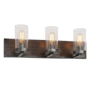 LNC Lapps 3-light Black Farmhouse Vanity Light