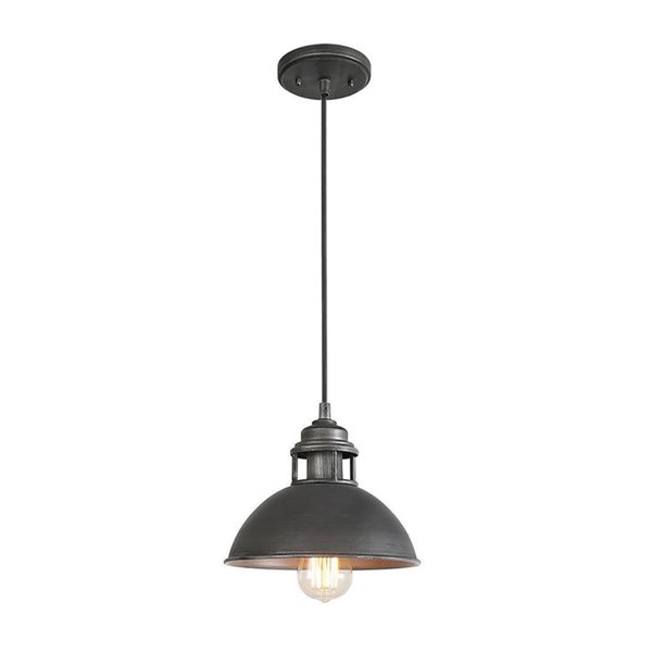 LNC Donnish Brushed Black Industrial Bowl LED Mini Kitchen Island Light