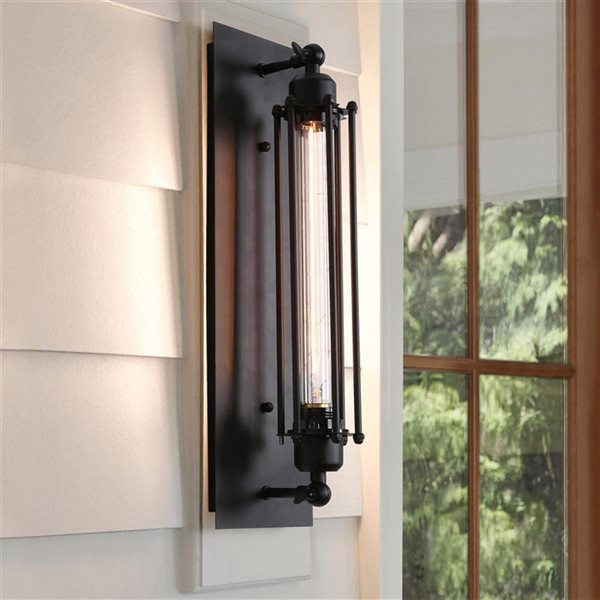 LNC Canes 5.5-In W 1-Light Matte Black Modern/Contemporary Wall Sconce