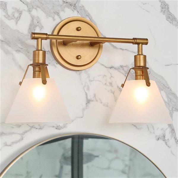 LNC Nero 2-light Gold Modern/Contemporary Vanity Light