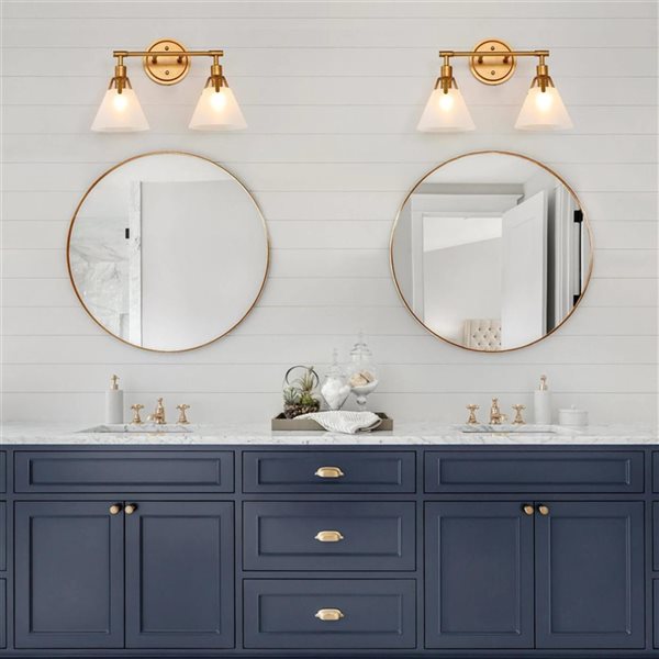 LNC Nero 2-light Gold Modern/Contemporary Vanity Light