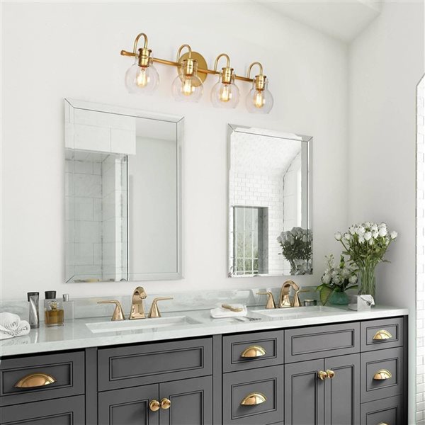 LNC Charm 4-light Gold Metal Modern/Contemporary Vanity Light