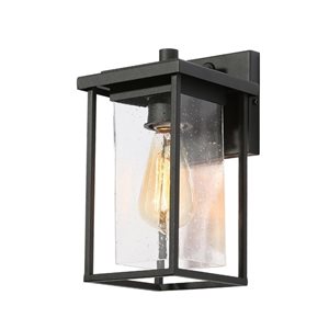 LNC Pict 2-pack 10.8-in H Sand Black Hardwired Medium Base (E-26) Outdoor Wall Light