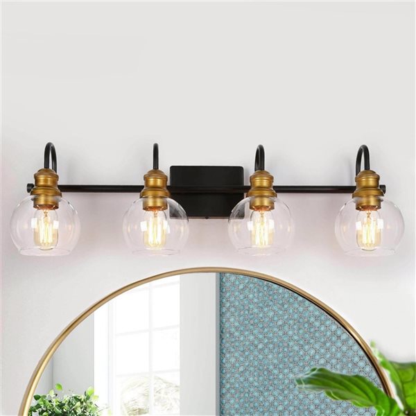 LNC Charm 4-light Black Modern/Contemporary Vanity Light