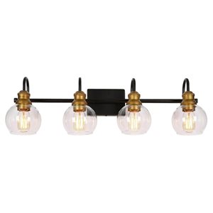 LNC Charm 4-light Black Modern/Contemporary Vanity Light