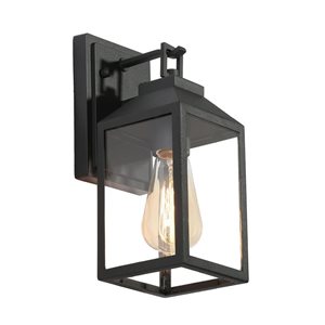 LNC Pict 11.2-in H Sand Black Hardwired Medium Base (E-26) Outdoor Wall Light