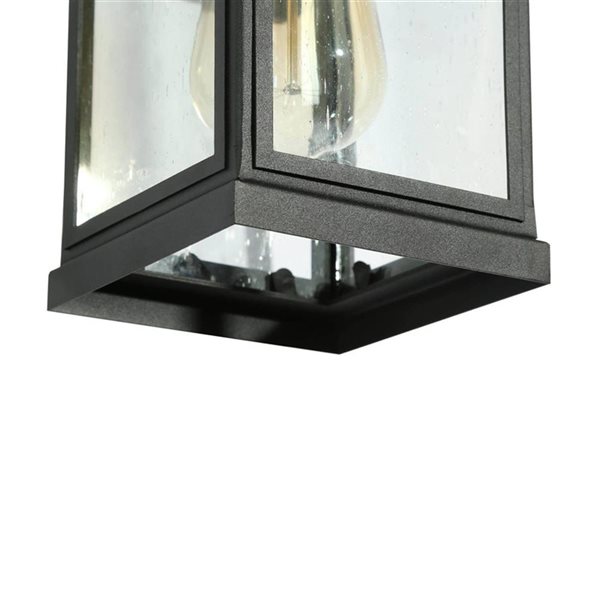 LNC Orlan 12.2-in H Sand Black Hardwired Medium Base (E-26) Outdoor Wall Light