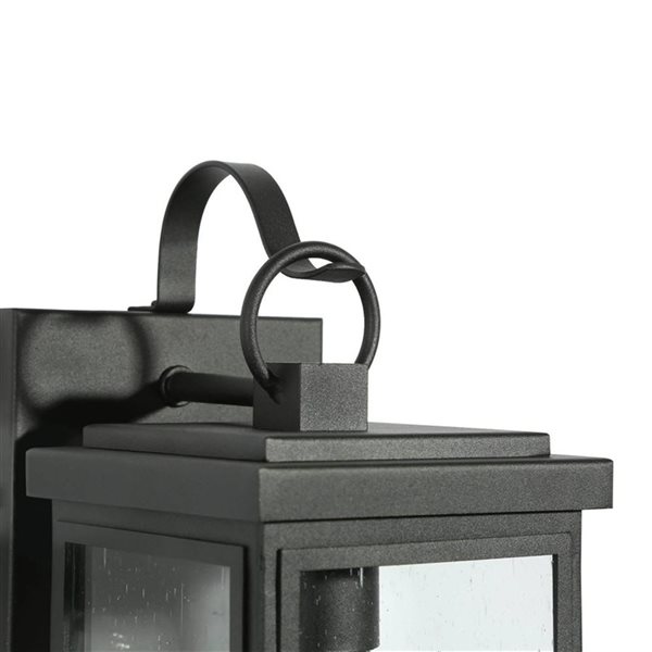 LNC Orlan 12.2-in H Sand Black Hardwired Medium Base (E-26) Outdoor Wall Light