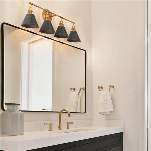 LNC Nero 4-light Black Modern/Contemporary Vanity Light