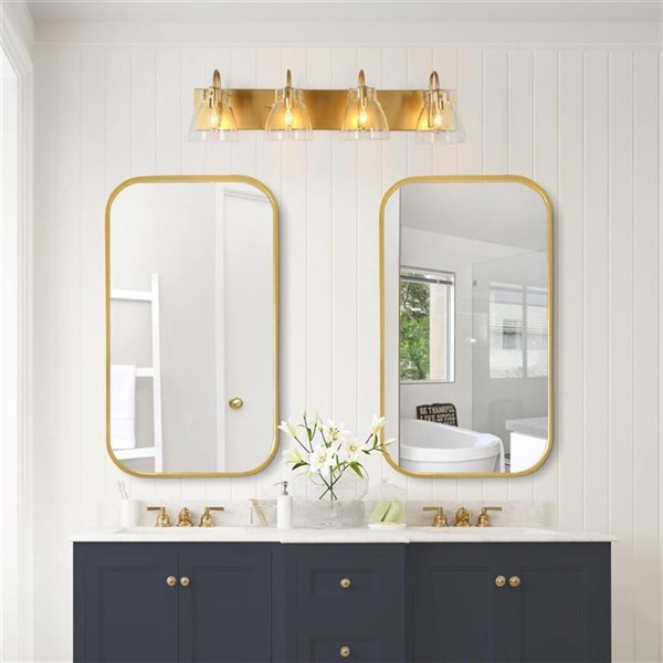 LNC Charm 4-light Matte Gold Modern/Contemporary Vanity Light