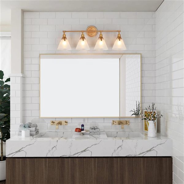 LNC Nero 4-light Gold Modern/Contemporary Vanity Light