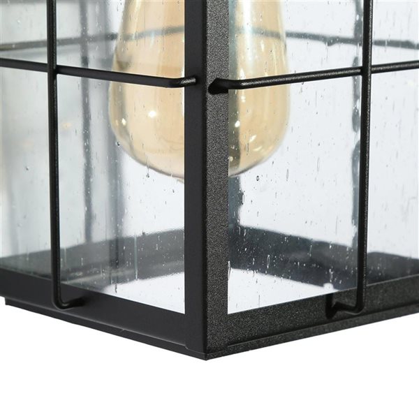 LNC Orlan 10.6-in H Sand Black Hardwired Medium Base (E-26) Outdoor Wall Light