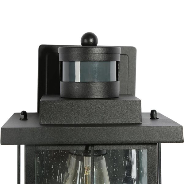 LNC Orlan 10.6-in H Sand Black Hardwired Medium Base (E-26) Outdoor Wall Light