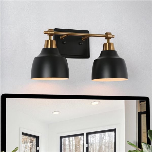 LNC Darren 2-light Black Modern/Contemporary Vanity Light