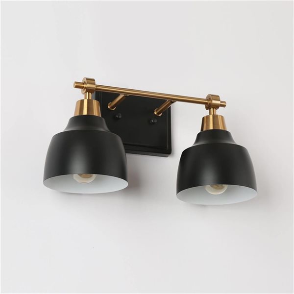 LNC Darren 2-light Black Modern/Contemporary Vanity Light