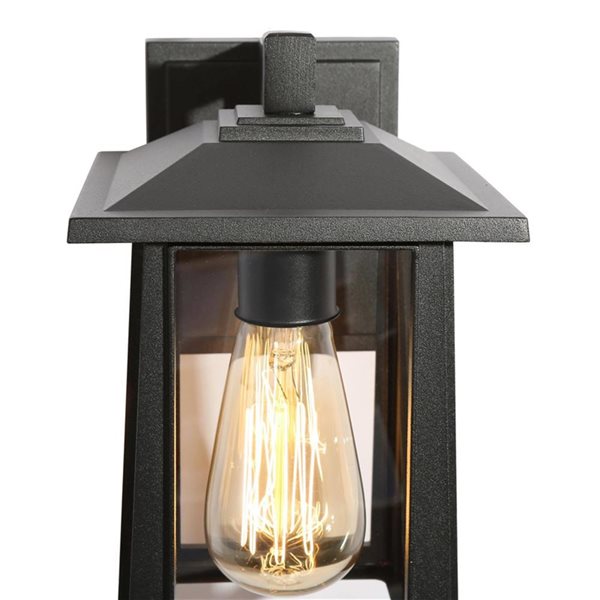 LNC Pict 2-pack 9.1-in H Sand Black Hardwired Medium Base (E-26) Outdoor Wall Light