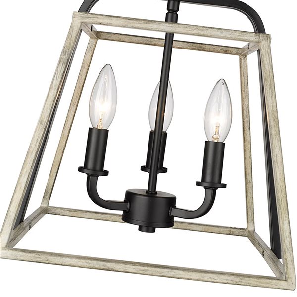 Millennium Lighting Bonnie 3 Light Ceiling Mount Semi-Flush Black Grey