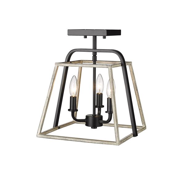 Millennium Lighting Bonnie 3 Light Ceiling Mount Semi-Flush Black Grey