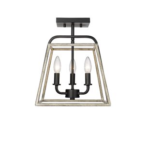 Millennium Lighting Bonnie 3 Light Ceiling Mount Semi-Flush Black Grey