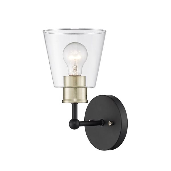 Millennium Lighting Cameron 5.75-in W 1-light Black Gold Transitional Wall Sconce