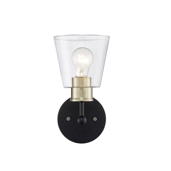 Millennium Lighting Cameron 5.75-in W 1-light Black Gold Transitional Wall Sconce