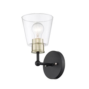 Millennium Lighting Cameron 5.75-in W 1-light Black Gold Transitional Wall Sconce