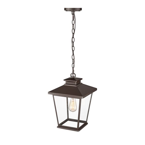 Millennium Lighting Bellman Powder Coat Bronze Clear Glass Lantern Medium Pendant Light