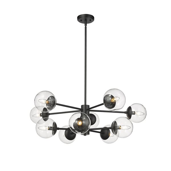 Millennium Lighting Avell 10-light Matte Black Glam Chandelier