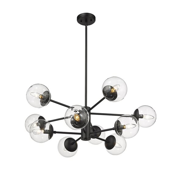 Millennium Lighting Avell 10-light Matte Black Glam Chandelier