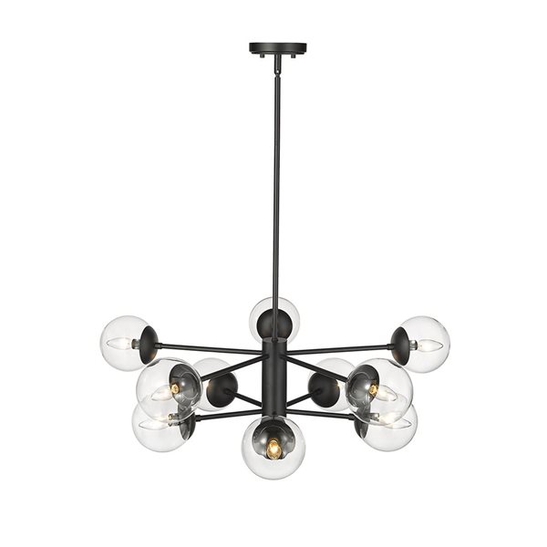 Millennium Lighting Avell 10-light Matte Black Glam Chandelier