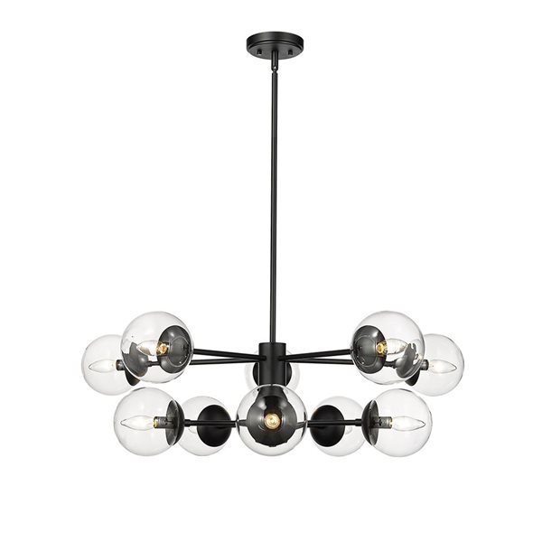 Millennium Lighting Avell 10-light Matte Black Glam Chandelier