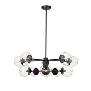 Millennium Lighting Avell 10-light Matte Black Glam Chandelier