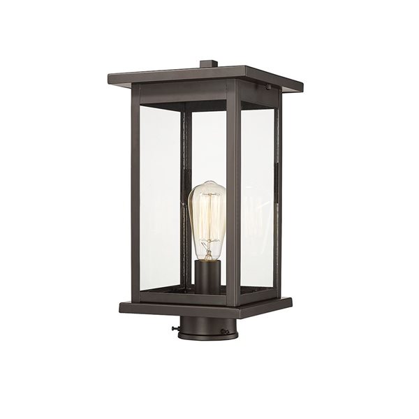 Millennium Lighting Bowton 15.62-in Powder Coat Bronze Transitional Light Post Lantern