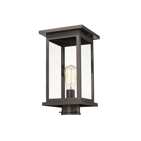 Millennium Lighting Bowton 15.62-in Powder Coat Bronze Transitional Light Post Lantern