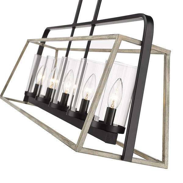 Millennium Lighting Bonnie 5-light Matte Black Grey Wood Glam Chandelier