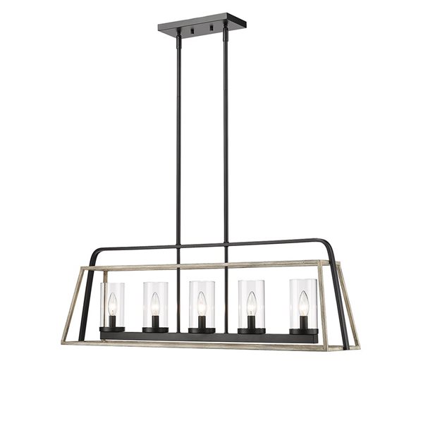 Millennium Lighting Bonnie 5-light Matte Black Grey Wood Glam Chandelier