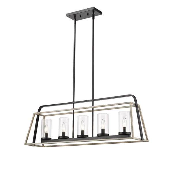 Millennium Lighting Bonnie 5-light Matte Black Grey Wood Glam Chandelier