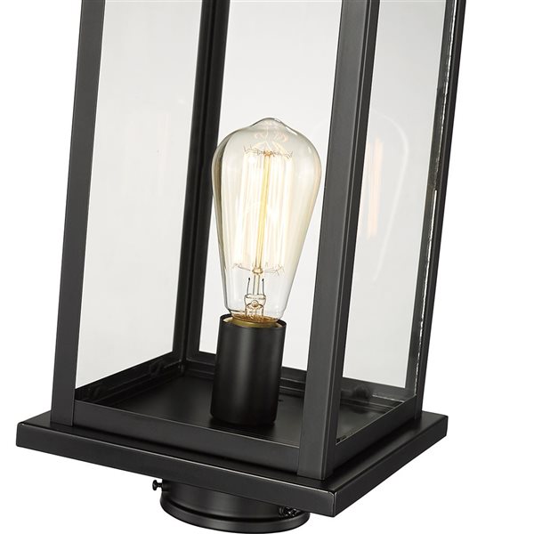 Millennium Lighting Bowton 15.62-in Powder Coat Black Transitional Light Post Lantern