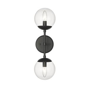 Millennium Lighting Avell 5.5-in W 2-light Matte Black Transitional Wall Sconce