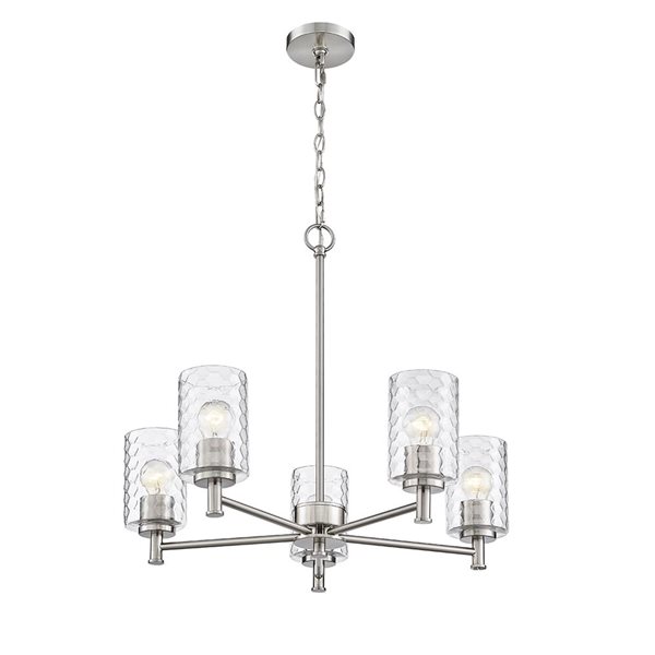 Millennium Lighting Ashli 5-light Brushed Nickel Glam Chandelier