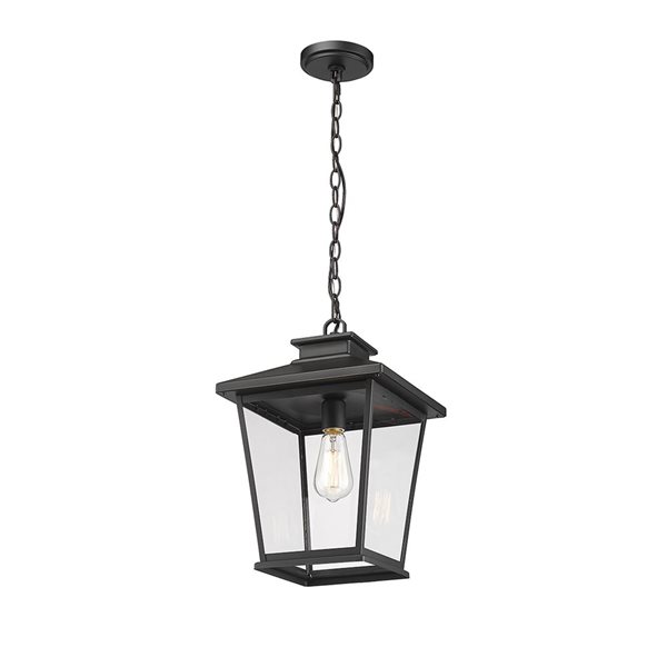 Millennium Lighting Bellman Powder Coat Black Clear Glass Standard Medium Pendant Light