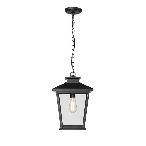 Millennium Lighting Bellman Powder Coat Black Clear Glass Standard Medium Pendant Light