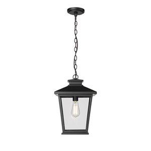 Millennium Lighting Bellman Powder Coat Black Clear Glass Standard Medium Pendant Light