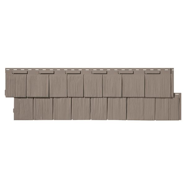 Parement de bardeau rustique HS gris Coventry en polymère NovikShake de Novik 18,8 po x 48,4 po. 9/bte, 49,4 pi²