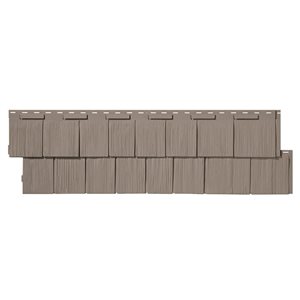 Parement de bardeau rustique HS gris Coventry en polymère NovikShake de Novik 18,8 po x 48,4 po. 9/bte, 49,4 pi²