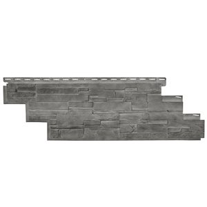 Novik Novikstone 1 Vinyl Siding Panel Beaded Basalt 13.1-in X 41.5-in