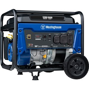 Westinghouse 6600 W Recoil Start 5300 W Gas Portable Generator with Westinghouse Engine