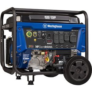 Westinghouse 12500 W Remote Electric Start 9500 W Gas Portable Generator with Westinghouse Engine