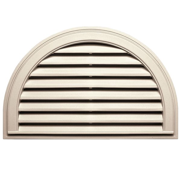 Grille de ventilation B-1 en demi-cercle 22 po x 34 po Novik sable naturel 22 po x 34 po x 1,88 po